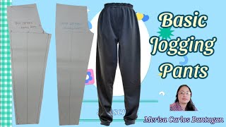 Basic Jogging Pants  Pattern Drafting and Cutting [upl. by Lecroy]