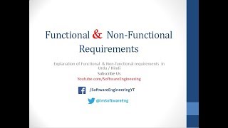 functional and nonfunctional requirements in software engineering in hindi  urdu [upl. by Capwell]