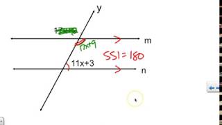 Parallel Lines cut by a Transversal Solving [upl. by Amri232]