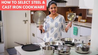 How to Choose Right Steel amp Cast Iron Cookware  Best Cookers Pans Kadais amp Tawas [upl. by Weismann]