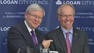 PM Kevin Rudd unveils former Qld premier Peter Beattie as Labors candidate for Forde [upl. by Kerge]