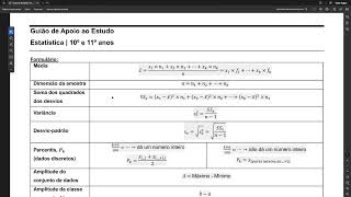Estatística 10º e 11º ano parte 1 [upl. by Aiuqat]