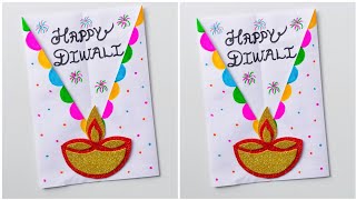 Diwali card making ideas Easy  Happy Diwali greeting card making  Handmade Diwali card 2024 [upl. by Kandace684]