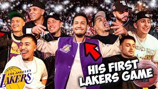 FOOS TAKE EDDIE TO FIRST LAKER GAME [upl. by Yantruoc]