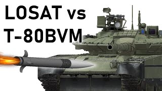 LOSAT vs T80BVM  MGM166 Kinetic Energy Missile vs Relict ERA  Armour Penetration Simulation [upl. by Mihar331]