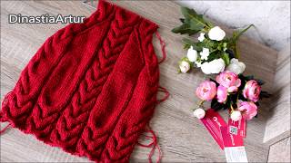 БЕСПЛАТНЫЙ МК СВИТЕР СПИЦАМИ С КОСАМИ ДЛЯ МАЛЬЧИКА ДЛЯ ДЕВОЧКИ knit tutorial вязание вязаниедетям [upl. by Hamilton501]