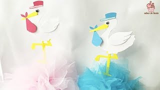 DIY CENTRO DE MESA PARA BABY SHOWER  CIGÜEÑA 🎈 Sabor De Fiesta [upl. by Eizeerb]