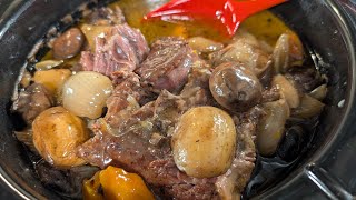 What method of making beef stew in a crockpot CROCKPOT BEEF amp VEGETABLE  The Unsalted Kitchen [upl. by Naimaj211]