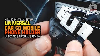 Car CD Slot Mobile Phone Holder  Unboxing  Installation  Review  Car Mobile Phone Holder [upl. by Melan146]