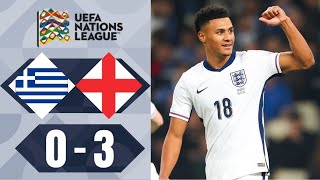 Greece vs England  03  Highlights  UEFA Nations League 202425  england vs greece [upl. by Sinned]