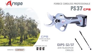 Forbici elettroniche ARVIPO PS37 con batteria e ASTE TELESCOPICHE per POTATURA [upl. by Bertsche963]