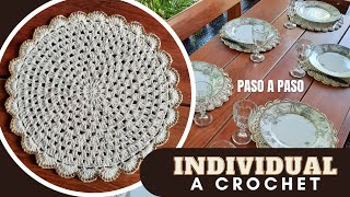 Mantel individual para mesa a crochet  simple fácil y rápido de hacer  canal  Yessi Crochet [upl. by Eerrehs]