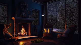 🔴 Ambience with fireplace  Cozy winter wonderland  Turn off the lights amp go to sleep right now [upl. by Lavelle]