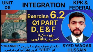 EX 62 Q1 part D E amp F 12th Math FBISE amp KPK Sir Waqar Hussain [upl. by Emlynn]