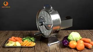 Commercial Vegetable Fruit Rotary Slicer Manual Food Slicing Machine for Potatoes Lemons Tomatoes [upl. by Anawal]