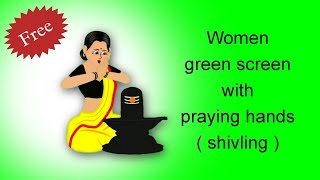 Savita cartoon character green screen  praying to Shivalinga [upl. by Ignatia]