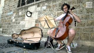 Paris Street Music  Bach  Cello Suite No1 Allemande HD [upl. by Merwin]