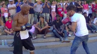 STREET BOXING MATCH ADAM vs TEAM USA [upl. by Celisse]