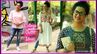 College Outfit Ideas  Ethnic and Western Indian College Lookbook  Perkymegs [upl. by Anawaj]