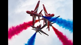 RIAT 2018 RAF Red Arrows Royal Air Force celebrates centenary 100RAF with spectacular air show 4K [upl. by Ayikaz]