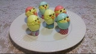 Deviled Easter Egg Chicks  The Hillbilly Kitchen [upl. by Eylatan]