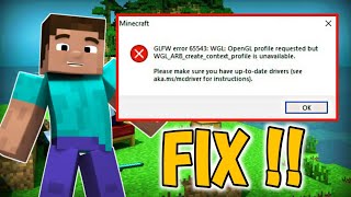 FIX OpenGL Error 65543 Minecraft  Fix GLFW error 65543 WGL OpenGL Profile Requested  TLauncher [upl. by Harlie841]