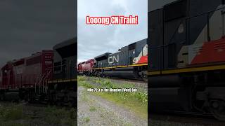 West of Cornwall ON Long CN mainline freight with leased power railways canadiannational trains [upl. by Noah73]