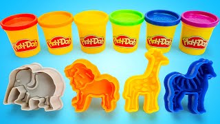 Learning and Creating with Play Doh  Colorful Fun with Animals for Kids 🐻🦒 [upl. by Aliakam]