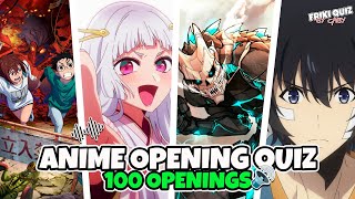 ANIME OPENING QUIZ 1 2024 EDITION  100 OPENINGS  2024 ANIME GAME [upl. by Clay]