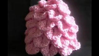 Crochet Petal Beanie Tutorial  Crocodile Scale Stitch  Part 5 of 7 [upl. by Ylsel]