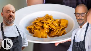 Agnolotti del plin al sugo darrosto la ricetta originale di Enrico Crippa e Dennis Panzeri [upl. by Acinnej]