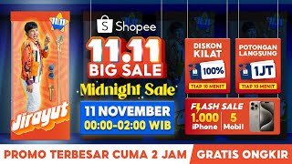 Flash Sale 1000 iPhone amp 5 Mobil 11 Nov  00000200 WIB di Shopee 1111 Midnight Sale [upl. by Dragde]