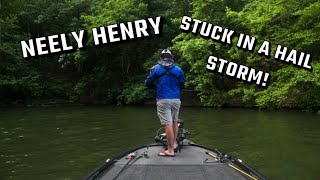 Alabama Bass Trail  Lake Neely Henry Bass Fishing  WE GOT STUCK IN A HAIL STORM [upl. by Charmian]