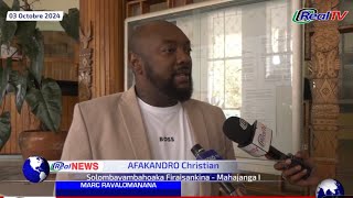 REAL NEWS  NY VAOVAO MARINA MIVANTANA 03 OKTOBRA 2024 Madagascar [upl. by Nnaharas]