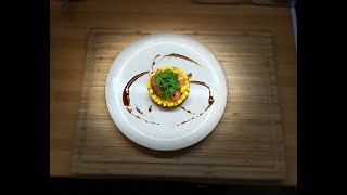 Salmon tartare with mango laxfish laxfisk [upl. by Odnomra947]