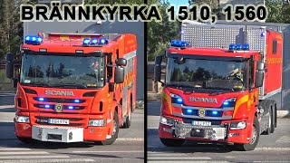 Stockholm Fire Department 1510 1560utryckning Brännkyrka brandstation SE  82024 [upl. by Yellehs643]