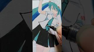 Drawing hatsune miku with pokemon ball ✨hatsunemikupokemonartshorts [upl. by Milstone]