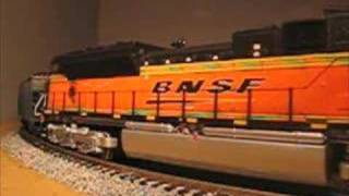 MTH BNSF SD70ACe wfreight [upl. by Falcone]