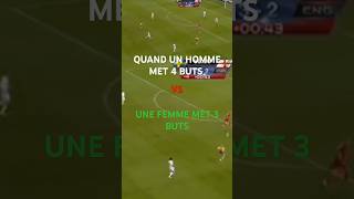 Quand un homme met 4 buts vs Une femme met 3 buts Comparaison football masculin vs féminin [upl. by Hgielyk79]