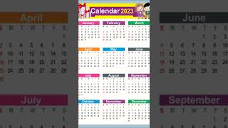 Calendar 2023  New year 2023🎉  new year date newyearcalendar2023 [upl. by Berners]