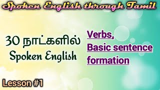 Spoken English in 30 days Lesson 1 Verbs Basic sentence formation [upl. by Emse226]