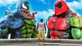 VENOM HULK vs DEADPOOL HULK GTA 5 Mods [upl. by Eruot]