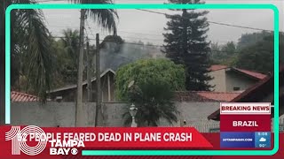 Plane crashes in Brazils Sao Paulo state killing all 61 aboard airline says [upl. by Llenhoj634]