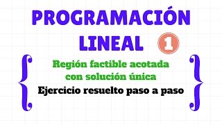 Programación Lineal  Ejercicio resuelto 1 [upl. by Darrin849]