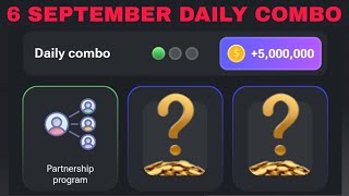 6 SEPTEMBER HAMSTER KOMBAT DAILY COMBO CARDS TODAY [upl. by Eixor]