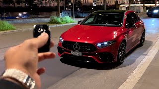 NEW Mercedes AMG A45 S FACELIFT  Full NIGHT Review Drive Interior Exterior Sound [upl. by Heater]