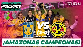 HIGHLIGHTS  Tigres 3vs0 América  AP2023Final vuelta  Liga Mx Femenil [upl. by Jovia]