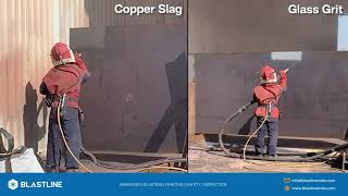 Copper Slag vs Glass Grit Abrasive Blasting [upl. by Adlesirk]