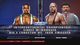 WWE 2K14  Big E vs Jack Swagger with Zeb Colter Elimination Chamber [upl. by Laddy740]