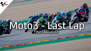 Last lap battle in Moto3  2020 AragonGP [upl. by Delmore]